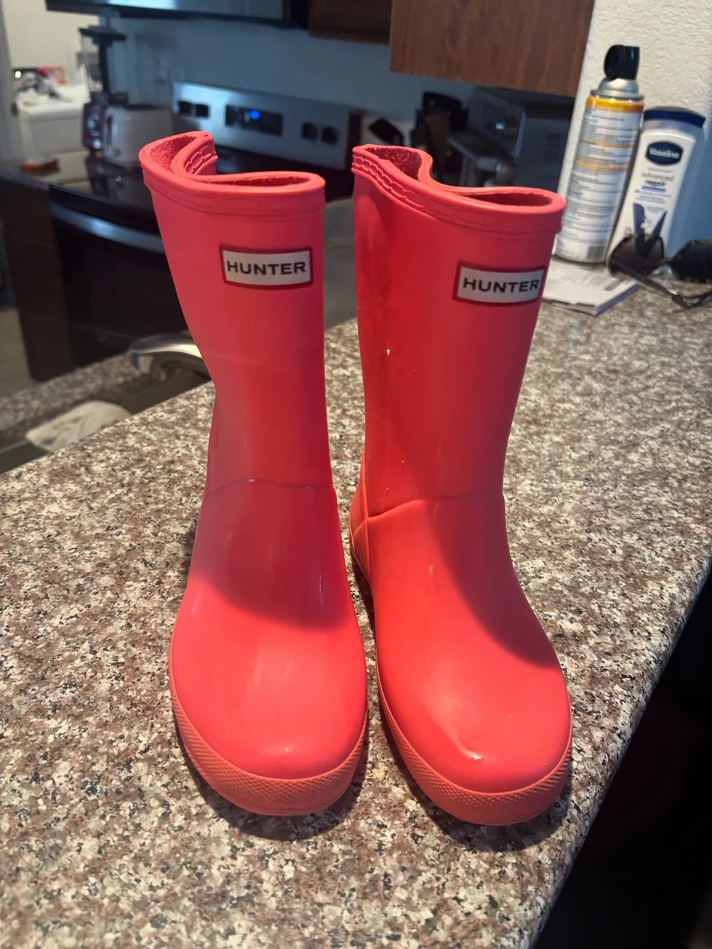 Hunter Kids' bright Coral Waterproof Rain Boots